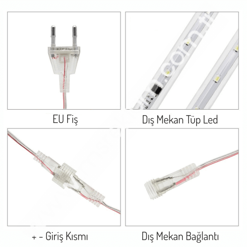 Meteor Yağmur Akan Led Beyaz 50CM (10 Adet)