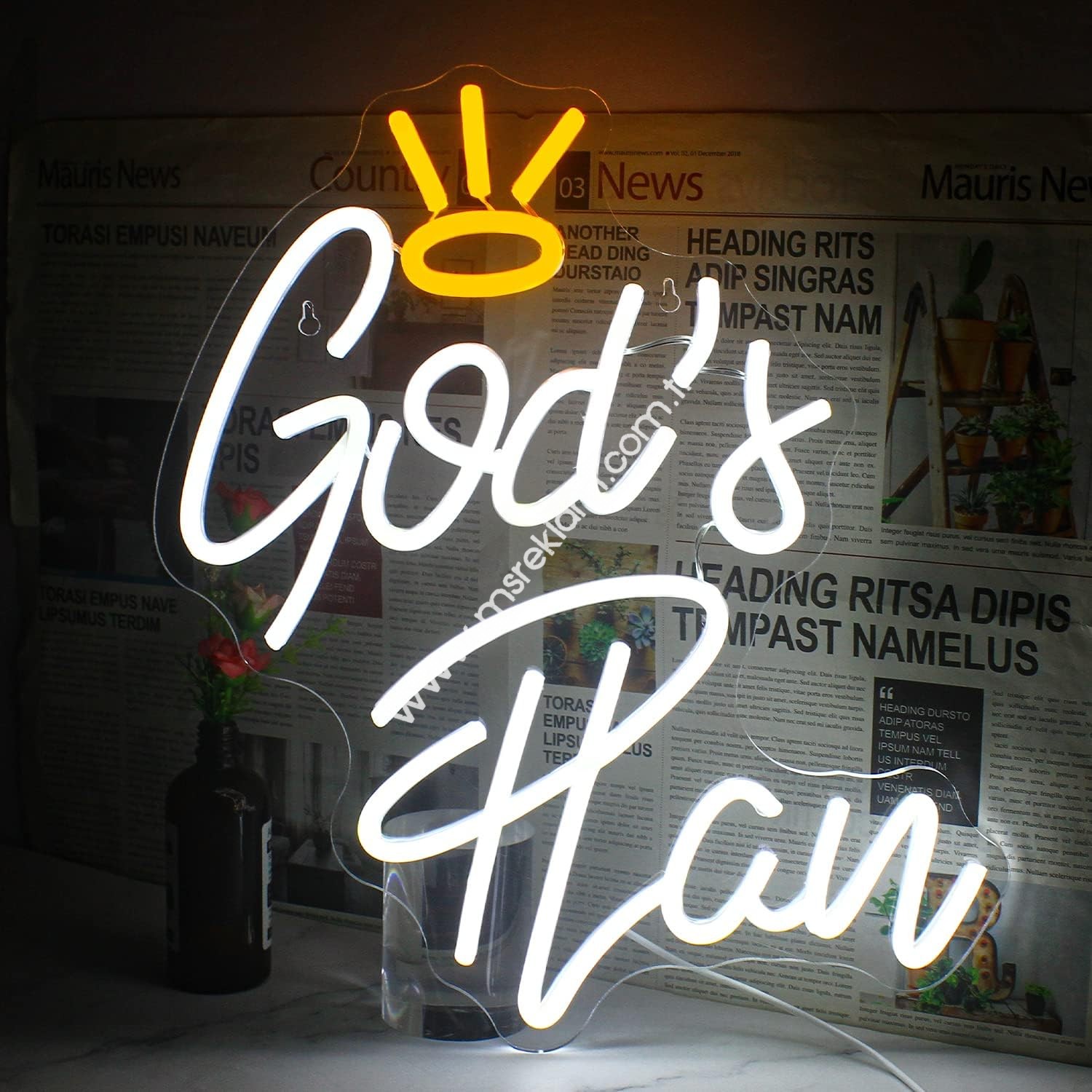 Tanrının Planı (God's Plan) Neon Led Tabela