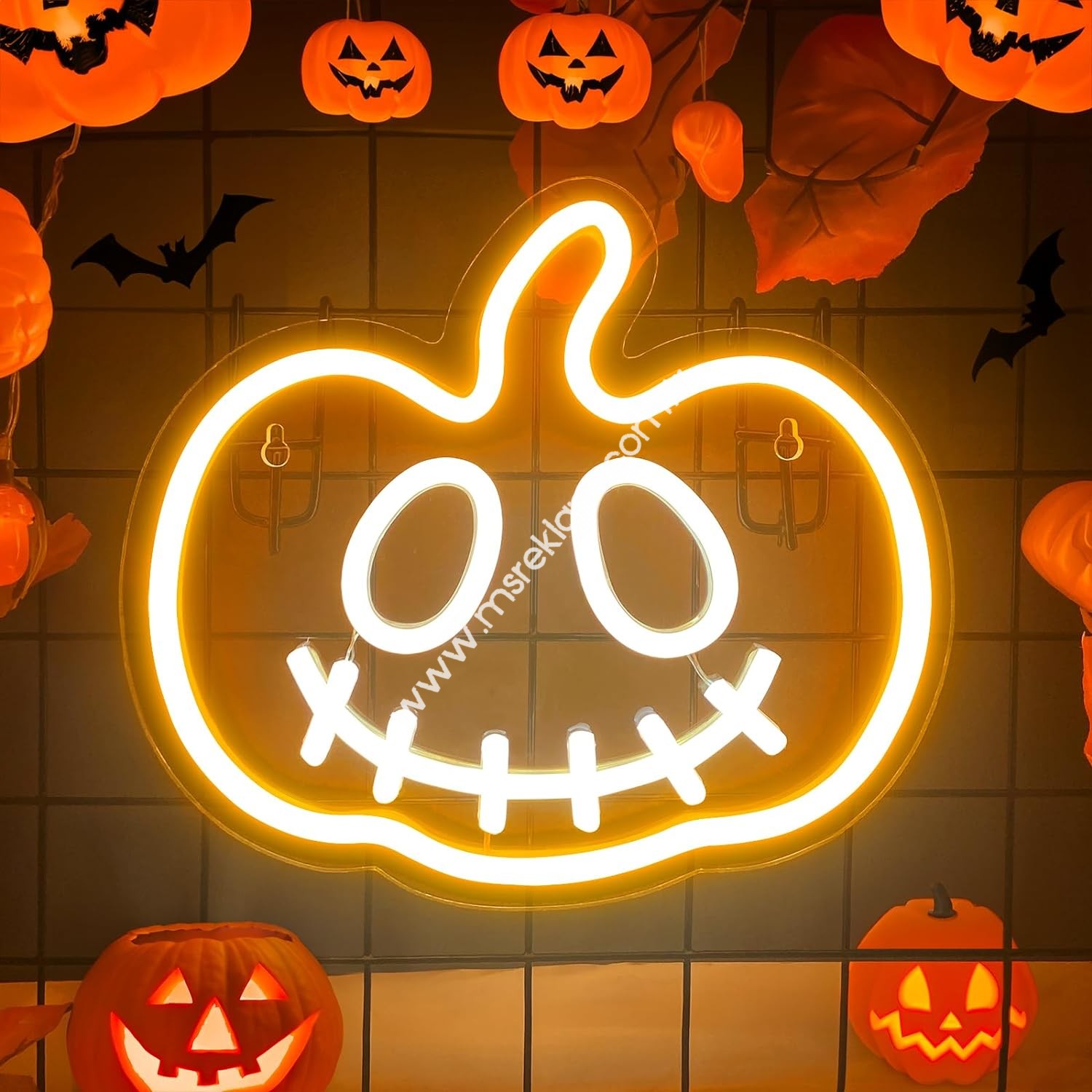 Cadılar Bayramı Balkabağı (Halloween Pumpkin) Neon Led Tabela